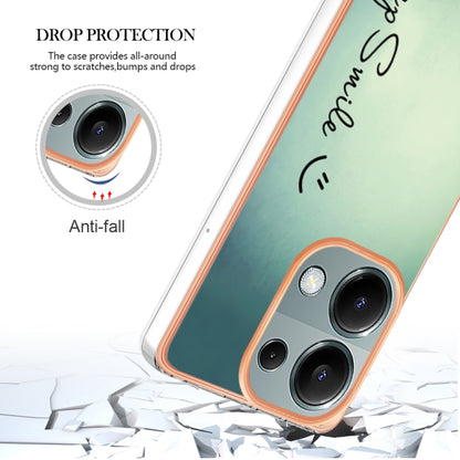 For Xiaomi Redmi Note 13 Pro 4G/Poco M6 Pro 4G Electroplating Marble Dual-side IMD Phone Case(Smile) - Xiaomi Cases by buy2fix | Online Shopping UK | buy2fix