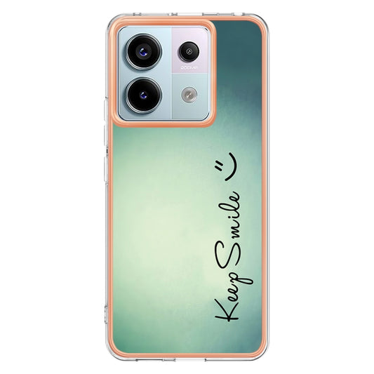 For Xiaomi Redmi Note 13 Pro 5G Global Electroplating Marble Dual-side IMD Phone Case(Smile) - Xiaomi Cases by buy2fix | Online Shopping UK | buy2fix