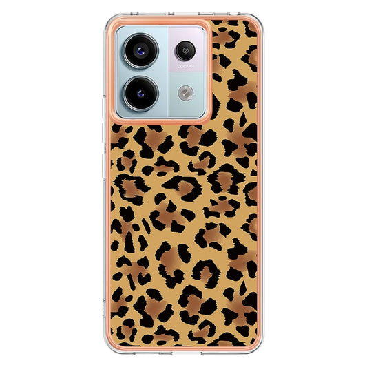 For Xiaomi Redmi Note 13 Pro 5G Global Electroplating Marble Dual-side IMD Phone Case(Leopard Print) by buy2fix