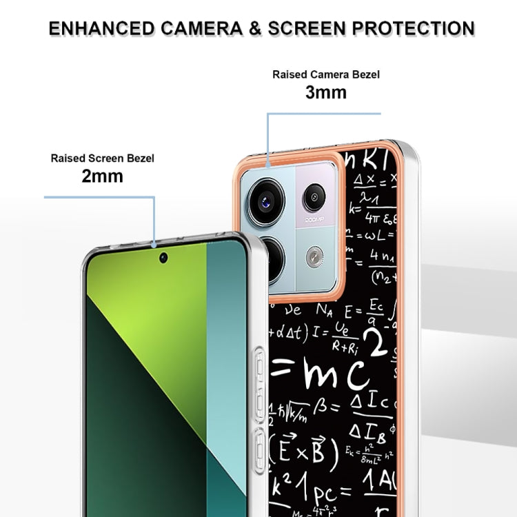 For Xiaomi Redmi Note 13 Pro 5G Global Electroplating Marble Dual-side IMD Phone Case(Equation) - Xiaomi Cases by buy2fix | Online Shopping UK | buy2fix