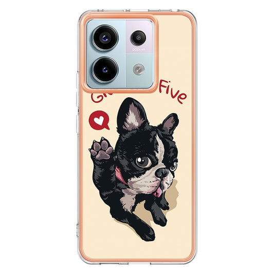 For Xiaomi Redmi Note 13 Pro 5G Global Electroplating Marble Dual-side IMD Phone Case(Lucky Dog) - Xiaomi Cases by buy2fix | Online Shopping UK | buy2fix