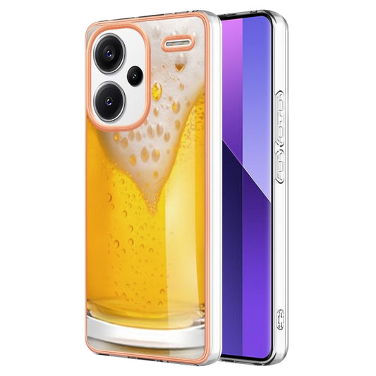 For Xiaomi Redmi Note 13 Pro+ 5G Electroplating Marble Dual-side IMD Phone Case(Draft Beer) - Xiaomi Cases by buy2fix | Online Shopping UK | buy2fix