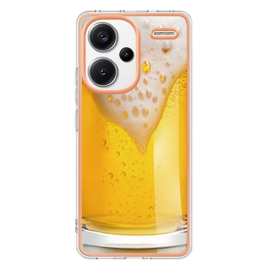 For Xiaomi Redmi Note 13 Pro+ 5G Electroplating Marble Dual-side IMD Phone Case(Draft Beer) - Xiaomi Cases by buy2fix | Online Shopping UK | buy2fix
