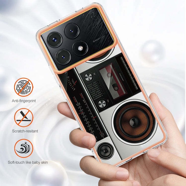 For Xiaomi Poco X6 Pro / Redmi K70E Electroplating Marble Dual-side IMD Phone Case(Retro Radio) - Xiaomi Cases by buy2fix | Online Shopping UK | buy2fix