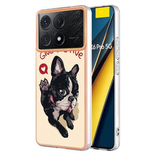 For Xiaomi Poco X6 Pro / Redmi K70E Electroplating Marble Dual-side IMD Phone Case(Lucky Dog) - Xiaomi Cases by buy2fix | Online Shopping UK | buy2fix
