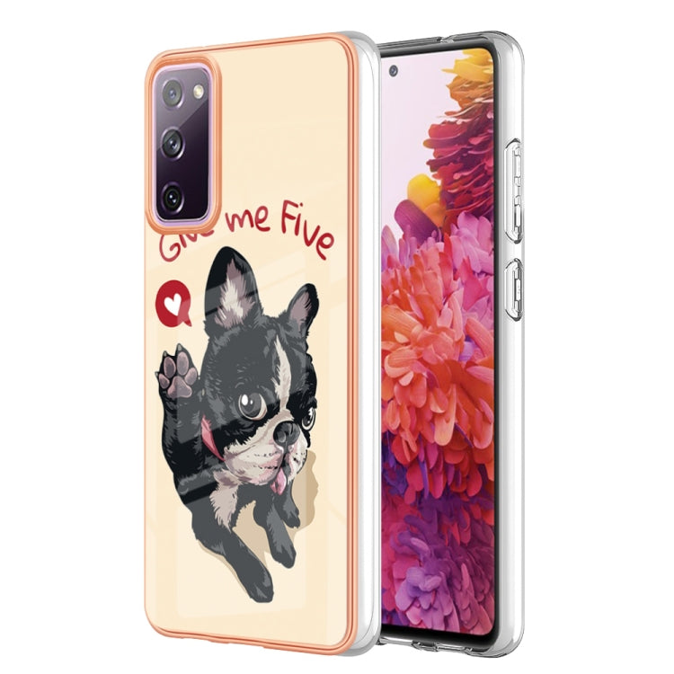 For Samsung Galaxy S20 FE Electroplating Marble Dual-side IMD Phone Case(Lucky Dog) by buy2fix
