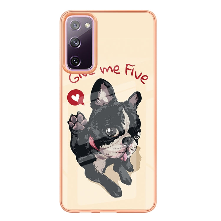 For Samsung Galaxy S20 FE Electroplating Marble Dual-side IMD Phone Case(Lucky Dog) by buy2fix