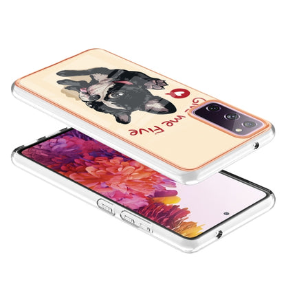 For Samsung Galaxy S20 FE Electroplating Marble Dual-side IMD Phone Case(Lucky Dog) by buy2fix