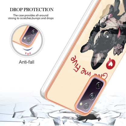 For Samsung Galaxy S20 FE Electroplating Marble Dual-side IMD Phone Case(Lucky Dog) by buy2fix
