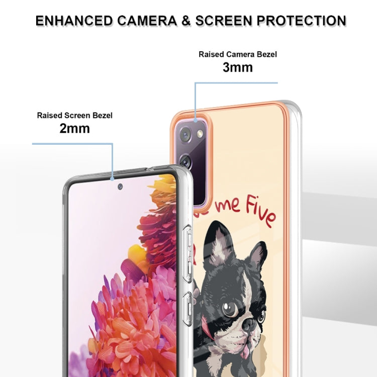 For Samsung Galaxy S20 FE Electroplating Marble Dual-side IMD Phone Case(Lucky Dog) by buy2fix