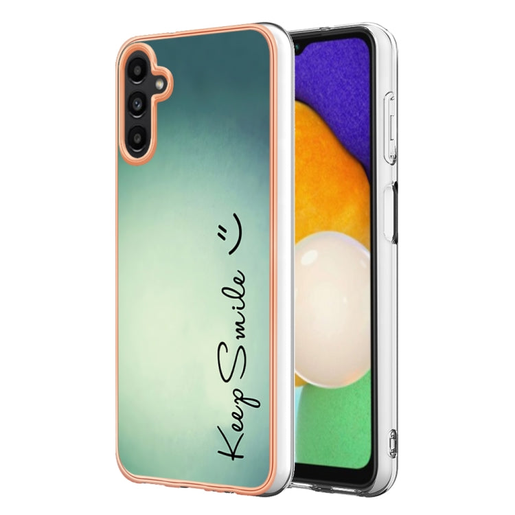 For Samsung Galaxy A55 5G Electroplating Marble Dual-side IMD Phone Case(Smile) by buy2fix