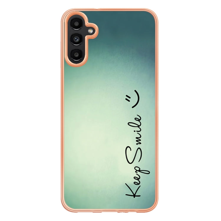 For Samsung Galaxy A55 5G Electroplating Marble Dual-side IMD Phone Case(Smile) by buy2fix