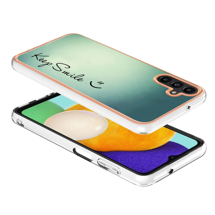 For Samsung Galaxy A55 5G Electroplating Marble Dual-side IMD Phone Case(Smile) by buy2fix