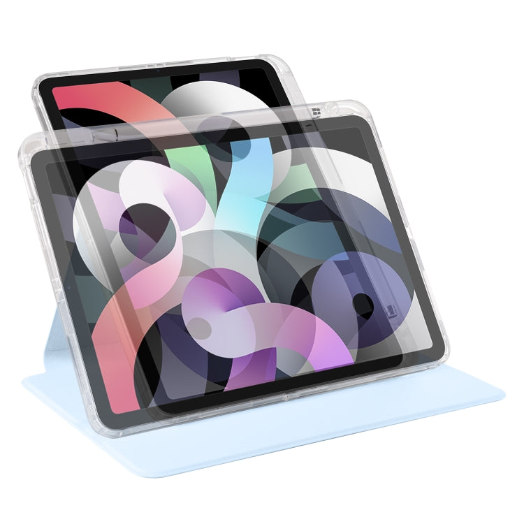 For iPad Pro 11 2022 / Air 10.9 2022 Clear Acrylic 360 Rotation Detachable Leather Tablet Case(Ice Blue) - iPad Pro 11 (2022/2021) Cases by buy2fix | Online Shopping UK | buy2fix
