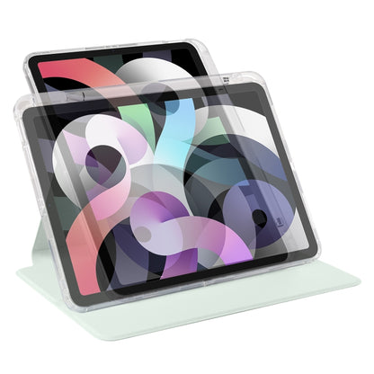 For iPad Pro 11 2022 / Air 10.9 2022 Clear Acrylic 360 Rotation Detachable Leather Tablet Case(Light Green) - iPad Pro 11 (2022/2021) Cases by buy2fix | Online Shopping UK | buy2fix