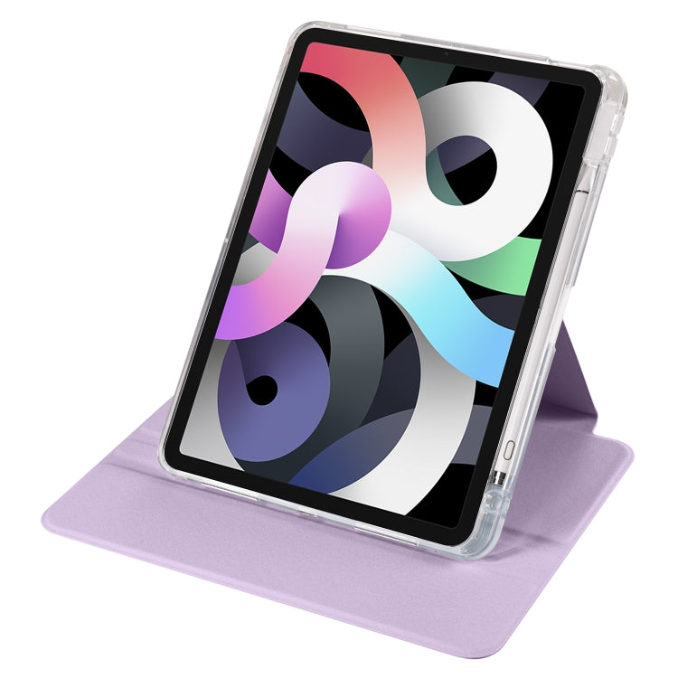 For iPad Pro 11 2022 / Air 10.9 2022 Clear Acrylic 360 Rotation Detachable Leather Tablet Case(Light Purple) - iPad Pro 11 (2022/2021) Cases by buy2fix | Online Shopping UK | buy2fix
