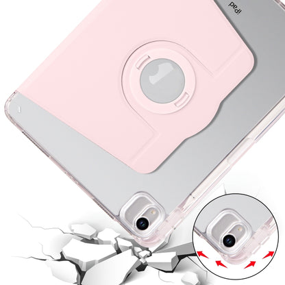 For iPad Air 11 2025 / 2024 Clear Acrylic 360 Rotation Detachable Leather Tablet Case(Pink) - iPad Air 11 2025 / 2024 Cases by buy2fix | Online Shopping UK | buy2fix