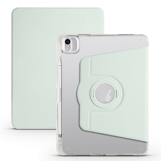 For iPad Air 11 2025 / 2024 Clear Acrylic 360 Rotation Detachable Leather Tablet Case(Light Green) - iPad Air 11 2025 / 2024 Cases by buy2fix | Online Shopping UK | buy2fix