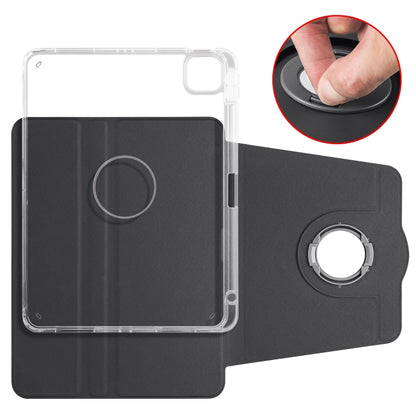 For iPad Air 13 2025 / 2024 Clear Acrylic 360 Rotation Detachable Leather Tablet Case(Black) - iPad Air 13 2025 / 2024 Cases by buy2fix | Online Shopping UK | buy2fix