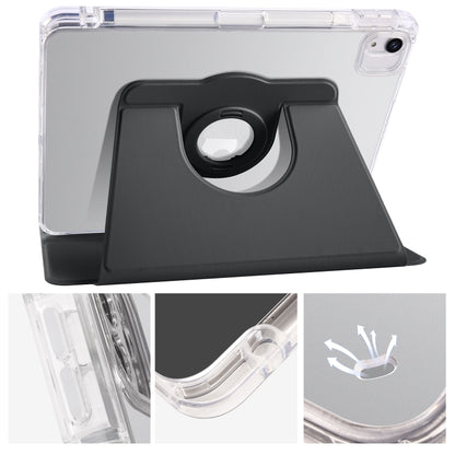 For iPad Air 13 2025 / 2024 Clear Acrylic 360 Rotation Detachable Leather Tablet Case(Black) - iPad Air 13 2025 / 2024 Cases by buy2fix | Online Shopping UK | buy2fix