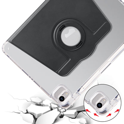 For iPad Air 13 2025 / 2024 Clear Acrylic 360 Rotation Detachable Leather Tablet Case(Black) - iPad Air 13 2025 / 2024 Cases by buy2fix | Online Shopping UK | buy2fix