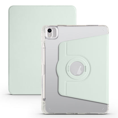 For iPad Air 13 2025 / 2024 Clear Acrylic 360 Rotation Detachable Leather Tablet Case(Light Green) - iPad Air 13 2025 / 2024 Cases by buy2fix | Online Shopping UK | buy2fix