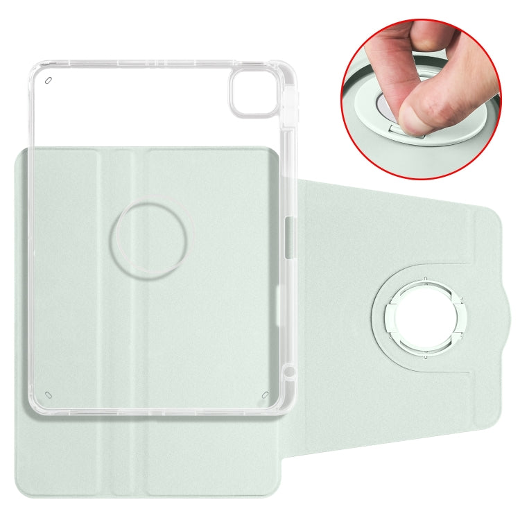 For iPad Air 13 2025 / 2024 Clear Acrylic 360 Rotation Detachable Leather Tablet Case(Light Green) - iPad Air 13 2025 / 2024 Cases by buy2fix | Online Shopping UK | buy2fix