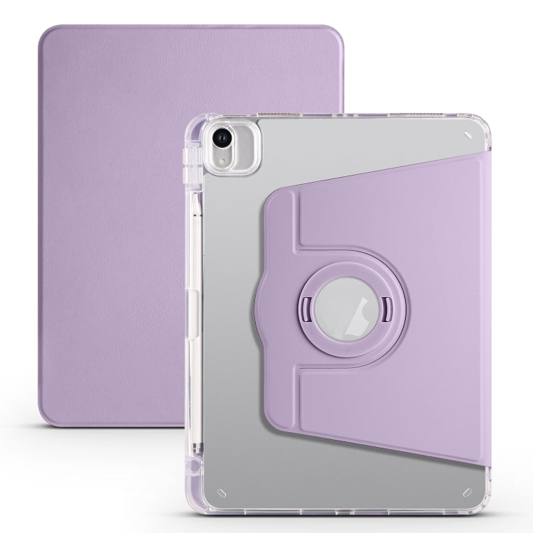 For iPad Air 13 2025 / 2024 Clear Acrylic 360 Rotation Detachable Leather Tablet Case(Light Purple) - iPad Air 13 2025 / 2024 Cases by buy2fix | Online Shopping UK | buy2fix