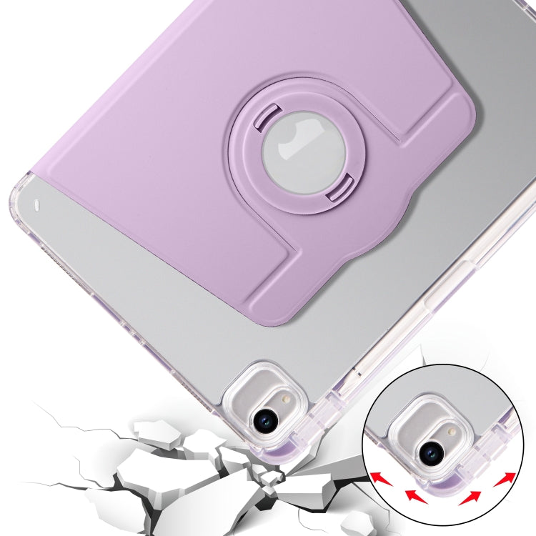 For iPad Air 13 2025 / 2024 Clear Acrylic 360 Rotation Detachable Leather Tablet Case(Light Purple) - iPad Air 13 2025 / 2024 Cases by buy2fix | Online Shopping UK | buy2fix