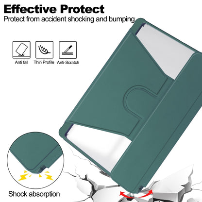For Samsung Galaxy Tab S9 FE / S10 FE 360 Rotation Transparent Smart Leather Case with Keyboard(Dark Green) - Galaxy Tab S9 FE by buy2fix | Online Shopping UK | buy2fix