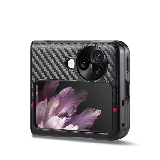 For OPPO Find N3 Flip LC.IMEEKE 3 in 1 Carbon Fiber Texture Shockproof Phone Case(Black) - OPPO Cases by LC.IMEEKE | Online Shopping UK | buy2fix