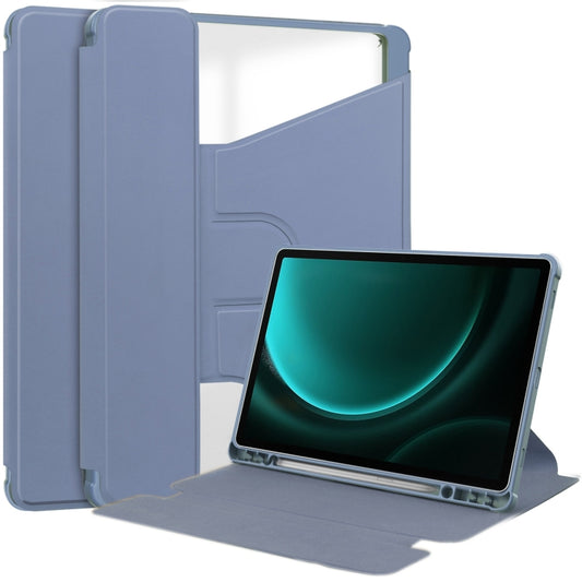 For Samsung Galaxy Tab S9 FE+ / S10+ 360 Rotation Transparent Smart Leather Case(Lavender) - Galaxy Tab S9 FE+ by buy2fix | Online Shopping UK | buy2fix