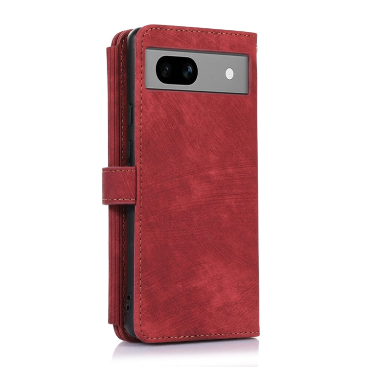 For Google Pixel 7a Dream 9-Card Wallet Zipper Bag Leather Phone Case(Red) by buy2fix