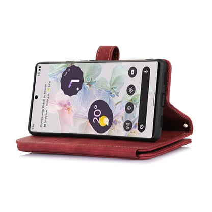 For Google Pixel 7a Dream 9-Card Wallet Zipper Bag Leather Phone Case(Red) by buy2fix