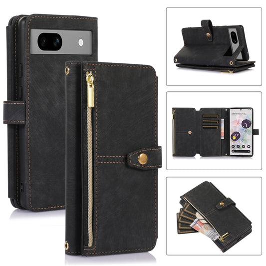 For Google Pixel 7a Dream 9-Card Wallet Zipper Bag Leather Phone Case(Black) by buy2fix