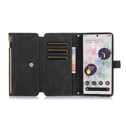 For Google Pixel 7a Dream 9-Card Wallet Zipper Bag Leather Phone Case(Black) by buy2fix