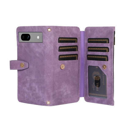 For Google Pixel 7a Dream 9-Card Wallet Zipper Bag Leather Phone Case(Purple) by buy2fix