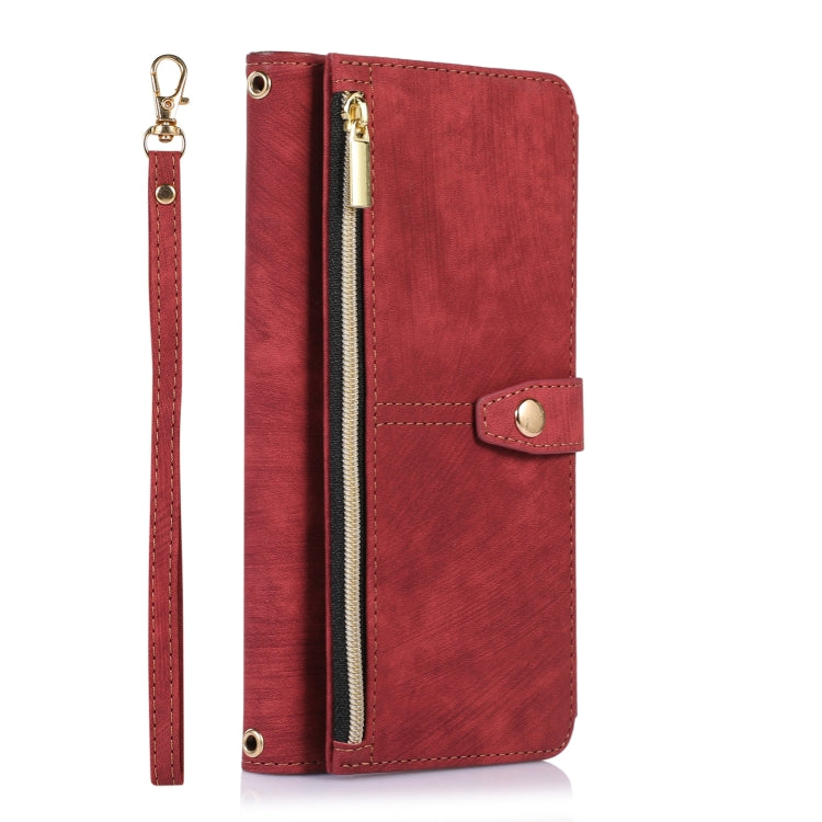 For Google Pixel 7 Pro Dream 9-Card Wallet Zipper Bag Leather Phone Case(Red) by buy2fix