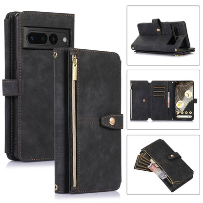 For Google Pixel 7 Pro Dream 9-Card Wallet Zipper Bag Leather Phone Case(Black) by buy2fix