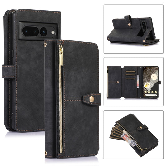 For Google Pixel 7 Pro Dream 9-Card Wallet Zipper Bag Leather Phone Case(Black) by buy2fix