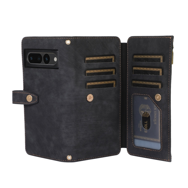 For Google Pixel 7 Pro Dream 9-Card Wallet Zipper Bag Leather Phone Case(Black) by buy2fix