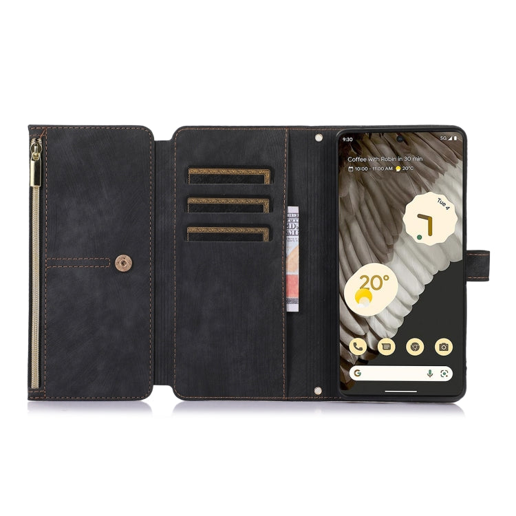For Google Pixel 7 Pro Dream 9-Card Wallet Zipper Bag Leather Phone Case(Black) by buy2fix