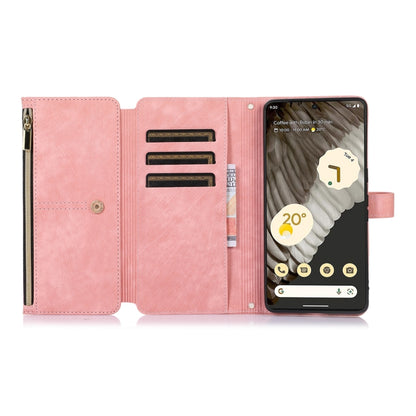 For Google Pixel 7 Pro Dream 9-Card Wallet Zipper Bag Leather Phone Case(Pink) by buy2fix