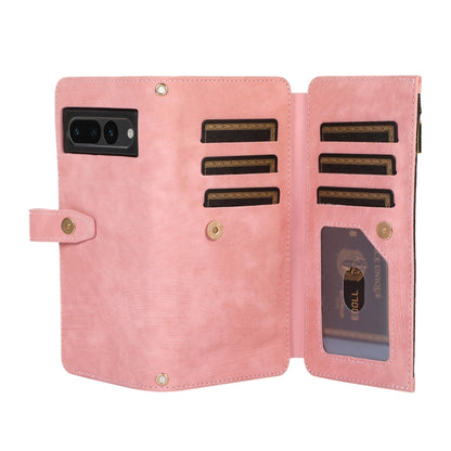 For Google Pixel 7 Pro Dream 9-Card Wallet Zipper Bag Leather Phone Case(Pink) by buy2fix