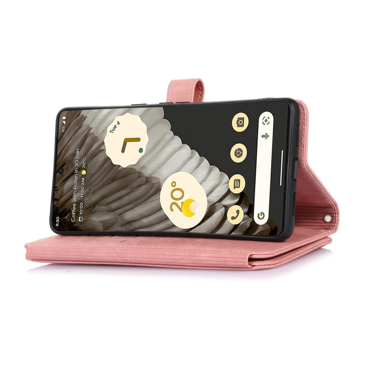 For Google Pixel 7 Pro Dream 9-Card Wallet Zipper Bag Leather Phone Case(Pink) by buy2fix
