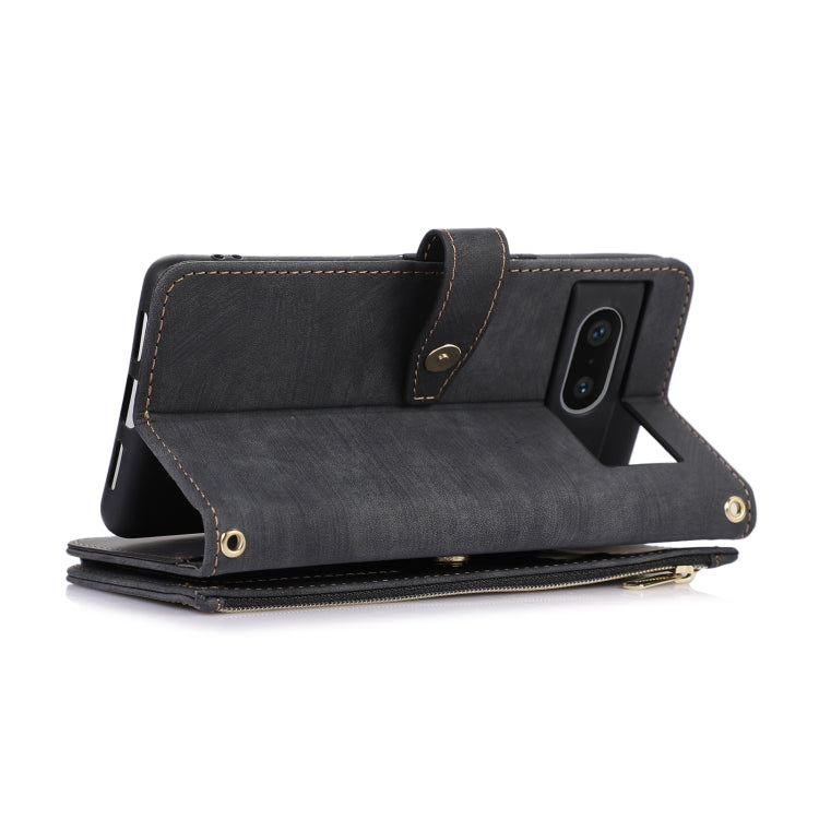 For Google Pixel 7 Dream 9-Card Wallet Zipper Bag Leather Phone Case(Black) by buy2fix