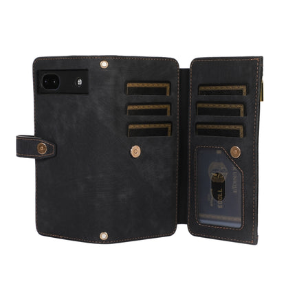 For Google Pixel 6a Dream 9-Card Wallet Zipper Bag Leather Phone Case(Black) by buy2fix