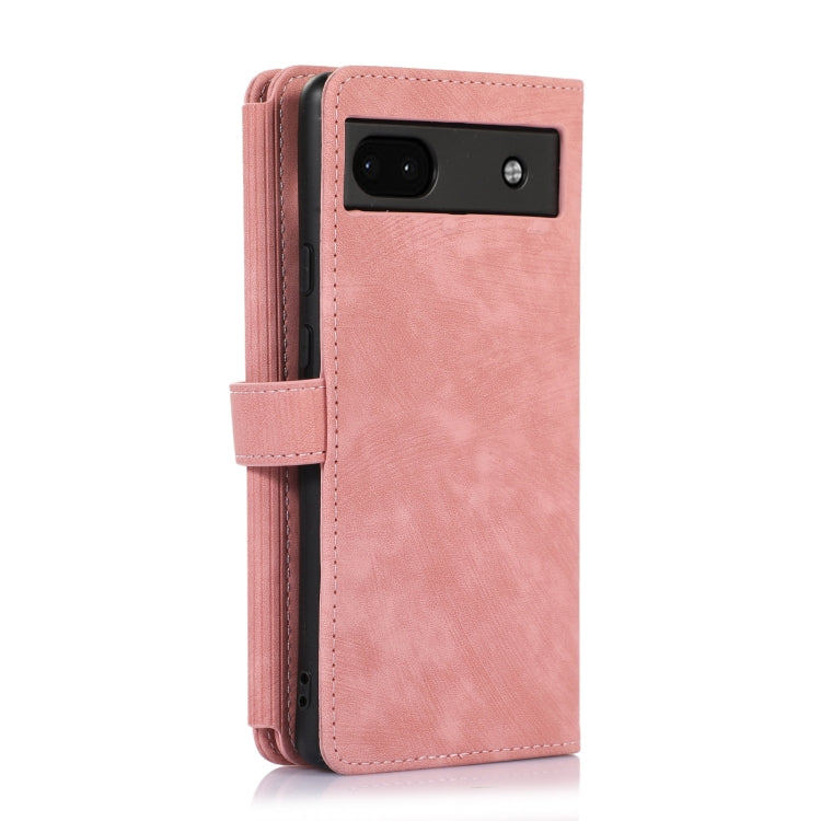 For Google Pixel 6a Dream 9-Card Wallet Zipper Bag Leather Phone Case(Pink) by buy2fix