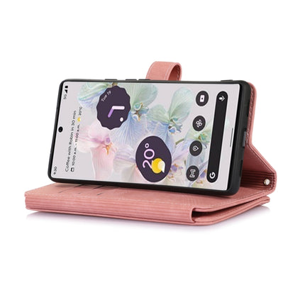 For Google Pixel 6a Dream 9-Card Wallet Zipper Bag Leather Phone Case(Pink) by buy2fix