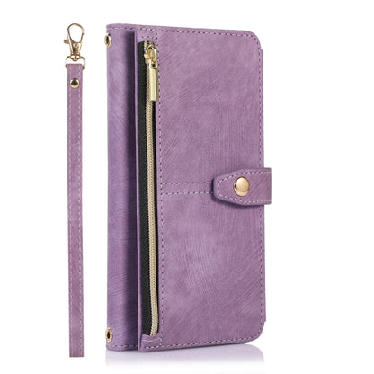 For Google Pixel 6a Dream 9-Card Wallet Zipper Bag Leather Phone Case(Purple) by buy2fix